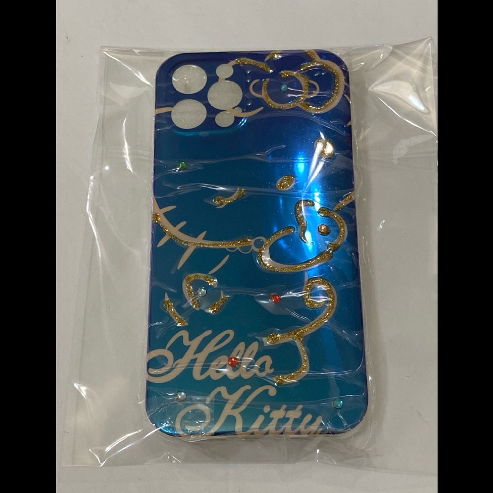 HELLO KITTY Metallic Blue IPhone 12/13/14 Pro Silicone Case